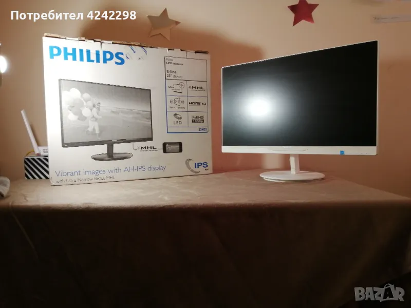 Монитор PHILIPS 234E5 23"(58.4cm) FullHD, снимка 1