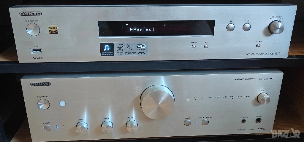 Усилвател ONKYO A-9050 + Мрежово устройство/стриймър Onkyo NS-6130, снимка 1