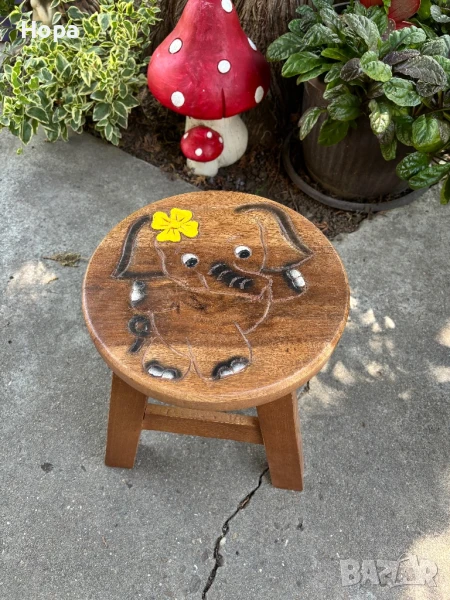 Столче /Табуретка от тиково дърво, снимка 1