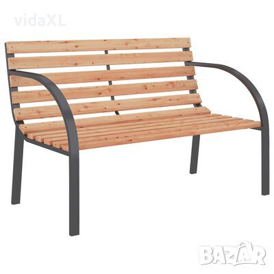vidaXL Градинска пейка, 120 см, дърво и желязо（SKU:41014, снимка 1