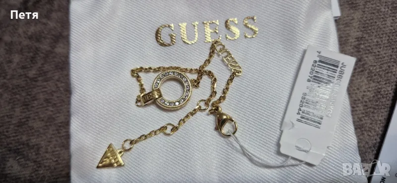 
GUESS - Регулируема гривна от неръждаема стомана, Златист, 21 CM, снимка 1