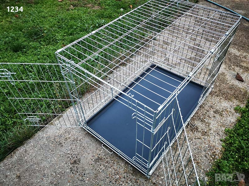транспортна клетка метална сгъваема 92x58x62см за куче, стационар, снимка 1