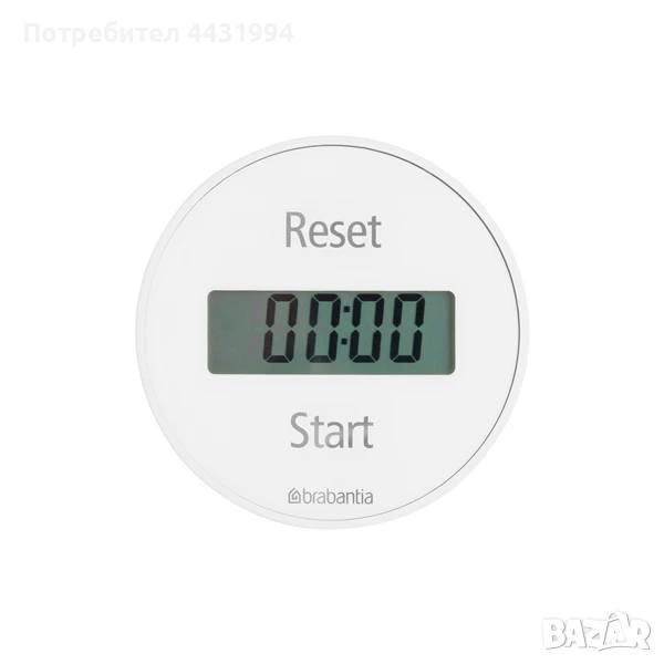 Таймер кухненски Brabantia White, дигитален, с магнит, снимка 1