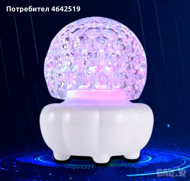 Коледна кристална въртяща се топка LED светлина, снимка 1