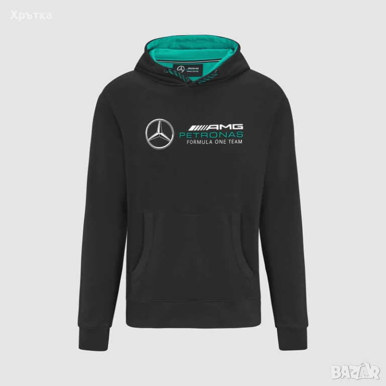 Mercedes AMG F1 Logo Hoodie - Оригинален суитшърт размер L, снимка 1