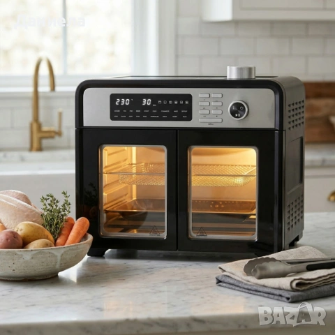 Комбиниран фритюрник с горещ въздух и фурна XXL 28 литра - здравословно готвене за цялото семейство