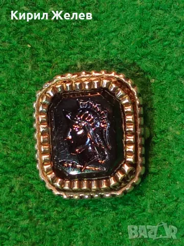 Стара СРЕБЪРНА АПЛИКАЦИЯ За ПРЪСТЕН / БРОШКА с ГЕМА / ИНТАЛИЯ ГЛИПТИКА Върху ЧЕРЕН ОНИКС 36988, снимка 13 - Антикварни и старинни предмети - 49600849