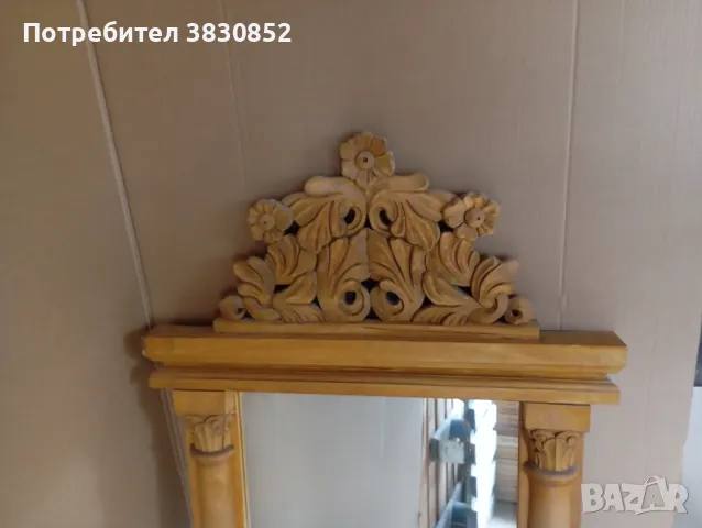 Огледало с дърворезба , снимка 2 - Огледала - 50086319