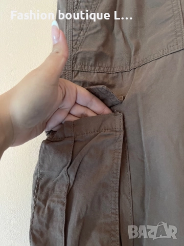 Bershka Кафяв карго панталон S размер с джобове 🤎, снимка 5 - Панталони - 52825651