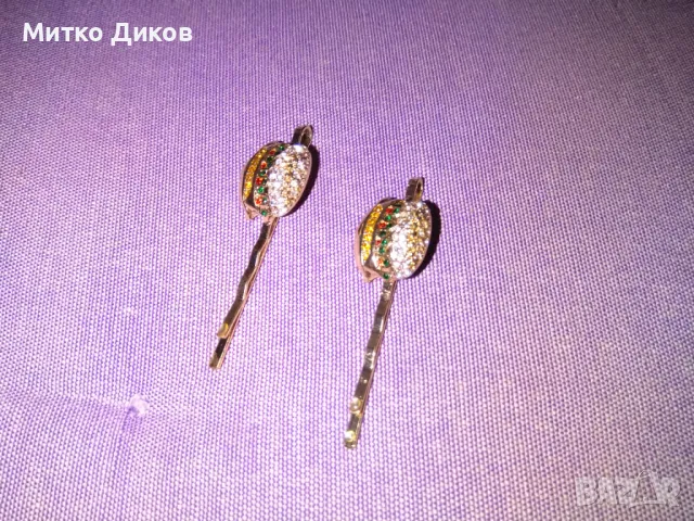  Луксозна фиба за коса елегантен дизайн с камъчета 5 броя