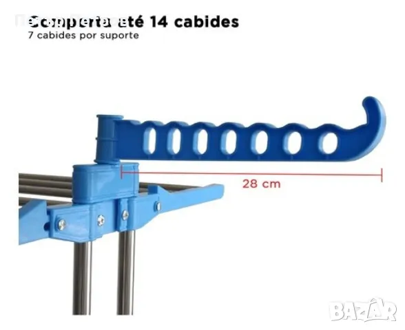 Сгъваем сушилник за дрехи на колелца – практична стойка за сушене на пране, снимка 3 - Други стоки за дома - 49027514