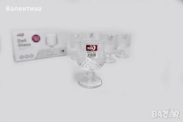 Комплект от 6 бр. чаши за вино със столчета за елегантно сервиране, снимка 5 - Чаши - 54263974