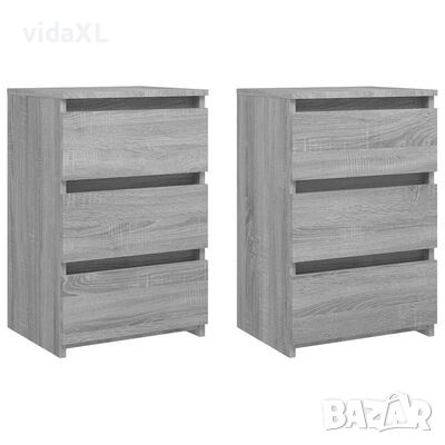 vidaXL Нощни шкафчета 2 бр сив сонома 40x35x62,5 см инженерно дърво(SKU:815174, снимка 1