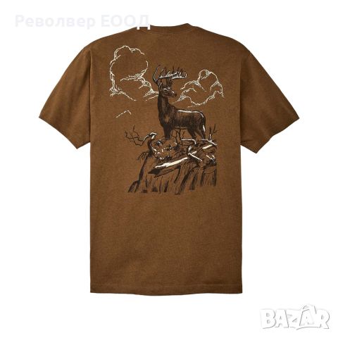 Тениска Filson - Frontier Graphic, в цвят Gold ochre/deer, снимка 2 - Екипировка - 45337637