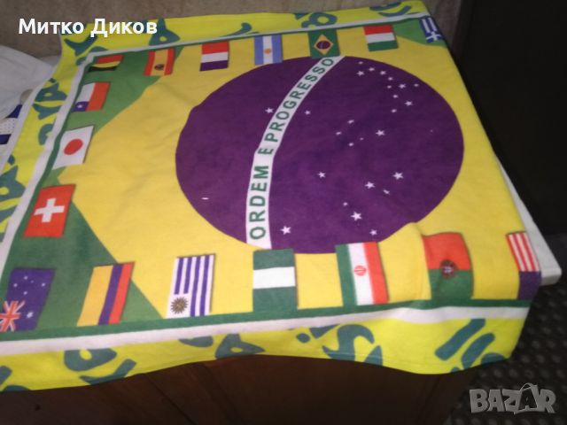Плажна кърпа Световно първенство по футбол Бразилия 69х136см, снимка 1 - Футбол - 45608031