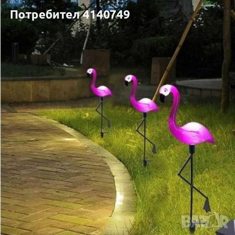 Декоративна соларна лампа във формата на фламинго, снимка 4 - Декорация за дома - 46365495