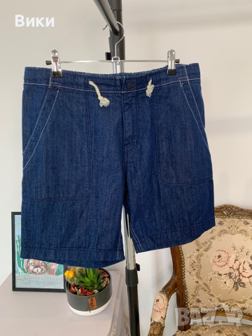 Мъжки къси дънкови панталони размер 32, отговарят на S-XS, снимка 4 - Къси панталони - 44992125