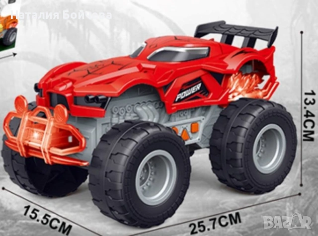 Играчка джип за деца с музика и светлини / Цвят: червен, снимка 2 - Коли, камиони, мотори, писти - 53387505