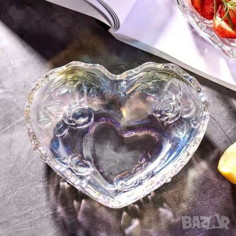 Чинийка под формата на сърце с розички, снимка 4 - Чинии - 46431253