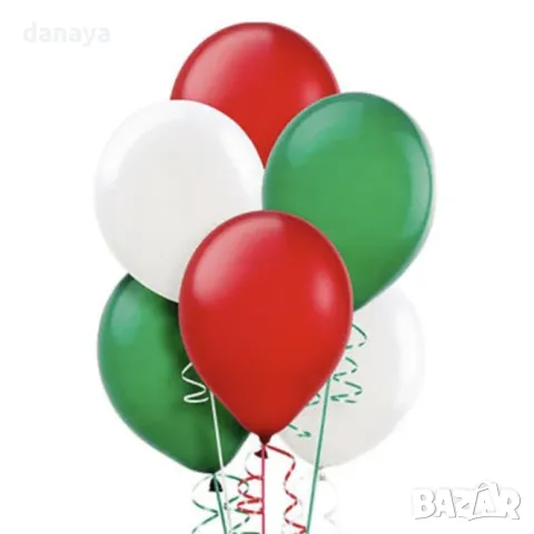 5878 Балони Бяло зелено червено, 30 броя, снимка 4 - Декорация за дома - 50194871