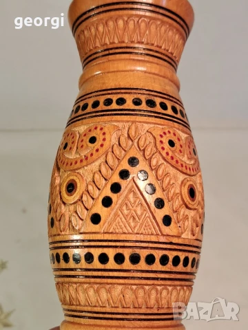 дървена ваза дърворезба ръчна изработка 26/3, снимка 6 - Декорация за дома - 50812671