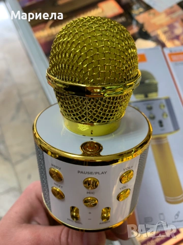 Bluetooth Микрофон Денвър KMS-20GOMK2 Златист / С вграден високоговорител, снимка 6 - Микрофони - 54215638