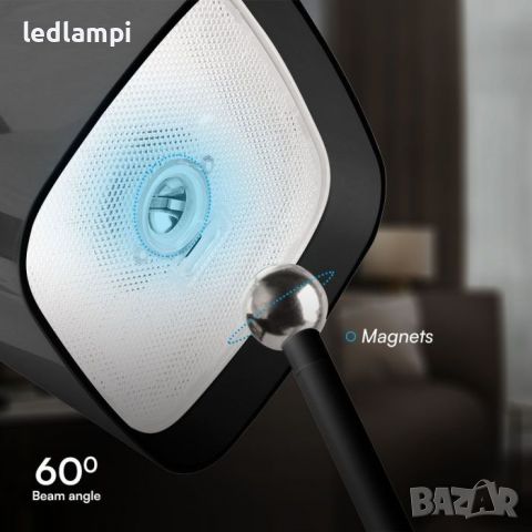 Настолна LED Соларна Магнитна Лампа 5W Черна 3в1, снимка 3 - Настолни лампи - 45189179
