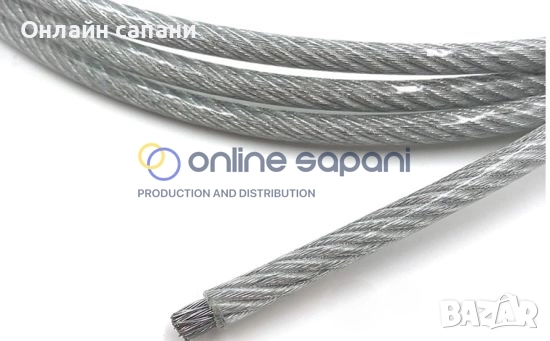 Метално въже с PVC (гумено) покритие от 2мм до 10мм различни размери, снимка 2 - Други машини и части - 25861207