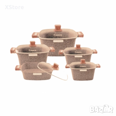 Гранитен комплект касероли от 10 части за кулинарни шедьоври Lexical – IMPERIAL FORGE SERIES, снимка 3 - Съдове за готвене - 52507379