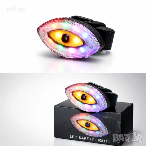 Задна LED стоп светлина за велосипед QIXUN EYE, USB, 30Lum, 7 режима, снимка 2 - Аксесоари за велосипеди - 52037648