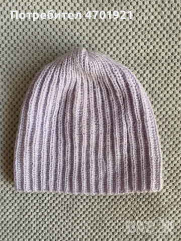 Лилава плетена шапка, снимка 2 - Шапки - 53136533