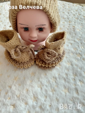 Ръчно плетен бебешки комплект , снимка 4 - Комплекти за бебе - 53115675