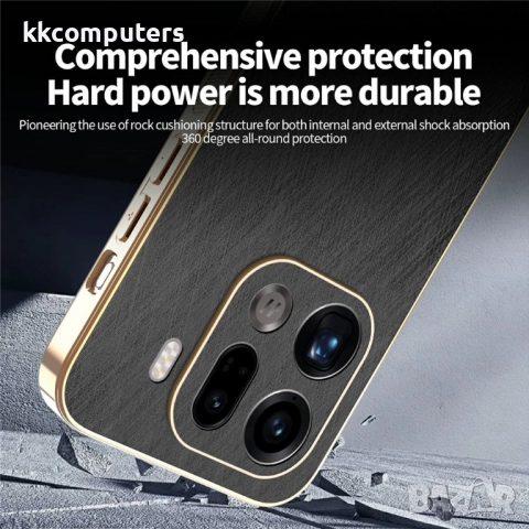 KADEM Калъф за Oppo Find X9 Pro 5G- Електроплакиран, PU кожа с копринена текстура, Вкл. Протектор, 3, снимка 6 - Калъфи, кейсове - 52705458