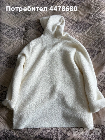 Бяло палто/жилетка с качулка, снимка 2 - Жилетки - 54013999