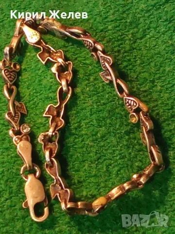 СТАРА ФЛОРАЛНА СРЕБЪРНА ГРИВНА ПАТИНИРАНО СРЕБРО 925 с ГНЕЗДА За ИНКРУСТИРАНЕ на СКЪПИ КАМЪНИ 19416, снимка 18 - Гривни - 50056576