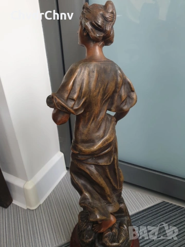 49см-3кг Moreau ЦАМ статуетка/стара френска скулптура/фигура на жена-художничка, снимка 2 - Статуетки - 54166256