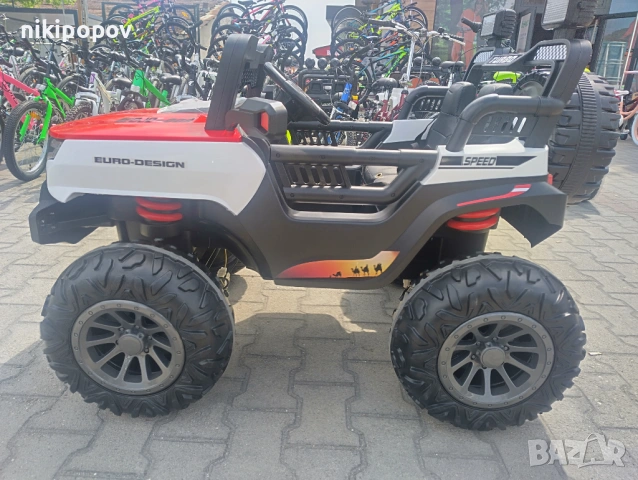 F1 Двуместен акумулаторен джип TURBO 4x4 червен, снимка 4 - Други - 53849966