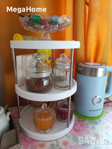 Въртящ се органайзер на 3 нива 360 градуса за кухня и баня, снимка 9 - Други стоки за дома - 53138755