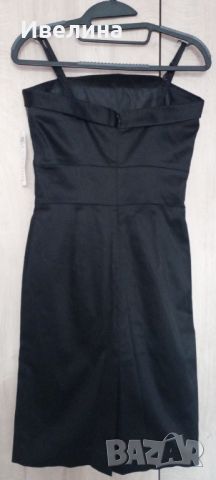 LITTLE BLACK DRESS, черен сатен, с етикет, С размер, снимка 1 - Рокли - 46417065