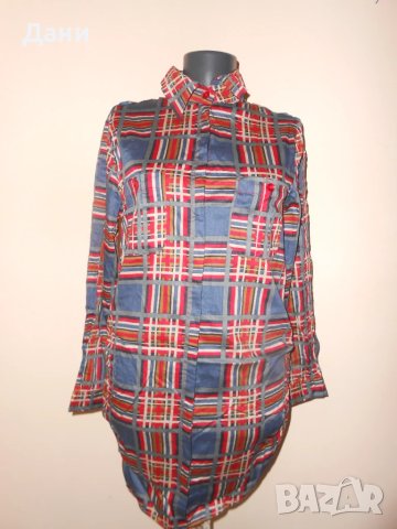 Интересна дълга риза -каре 100 % памук, снимка 1