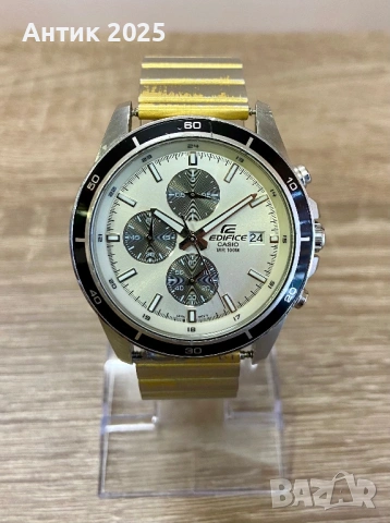 Мъжки часовник Casio Edifice хронограф WR 100M, стоманена верижка