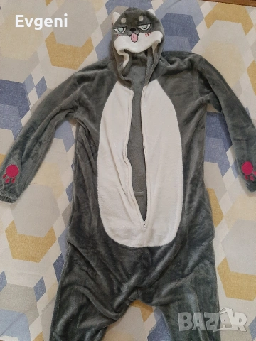 Цяла пижама (Onesie) с качулка и цип., снимка 2 - Пижами - 54098574