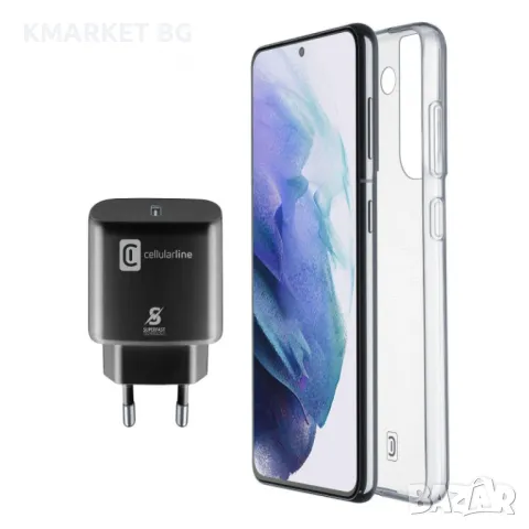 Cellularline Пакет за Samsung Galaxy S22+ - Калъф + Зарядно 220V UBS-C 25W, снимка 1 - Калъфи, кейсове - 48179568