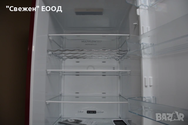 Червен хладилник с фризер GORENJE NK89C0DR NoFrost, MultiFlow, снимка 4 - Хладилници - 53334246