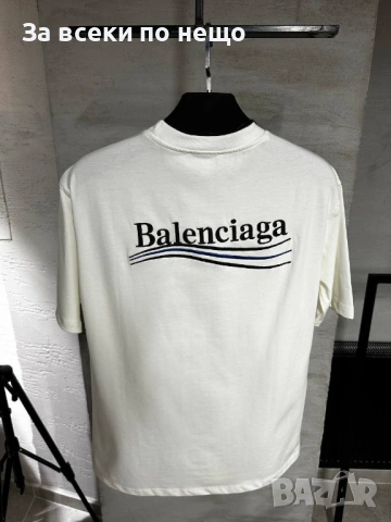 Balenciaga Мъжка Бяла Тениска👕Мъжка Блуза С Къс Ръкав В Бял Цвят Код MensPoint65, снимка 2 - Тениски - 53716570
