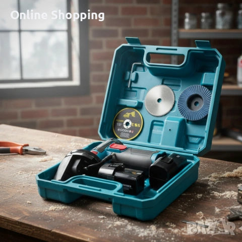 Мини ъглошлайф KraftRoyal 24V 6Ah с безчетков мотор и 2 батерии за бързо и прецизно рязане, снимка 3 - Ъглошлайфи - 53336021