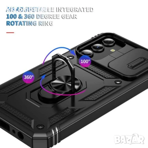 Samsung Galaxy S25+ 5G Удароустойчив Ring Holder/ Sliding Camshield Калъф и Протектор, снимка 10 - Калъфи, кейсове - 51414222
