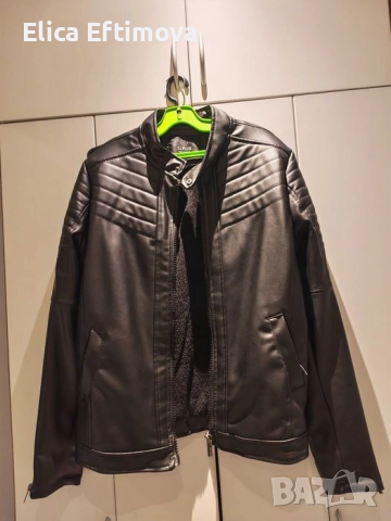 Мъжко черно кожено яке 
