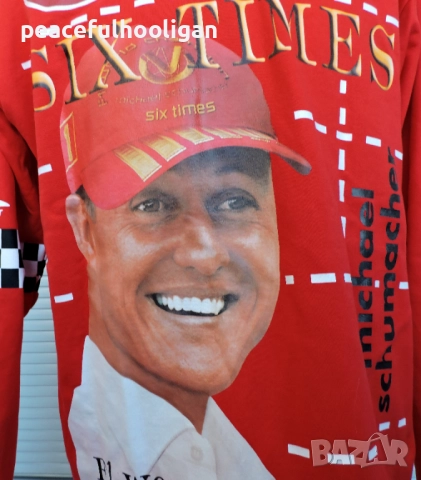 Michael Schumacher F1 Formula 1 World Champion Six Times 2003 Hoodie Size XL, снимка 12 - Суичъри - 52430318