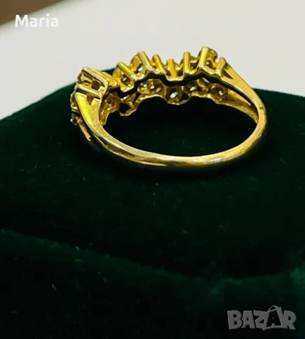Дамски пръстен жълто злато и брилянти, снимка 3 - Пръстени - 49970778
